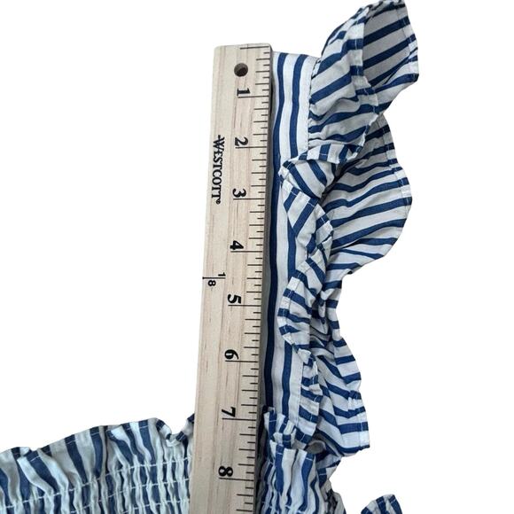 Draper James Smocked Tiered Striped Sleeveless Ruffled Midi Dress Size 1X* - Picture 4 of 10